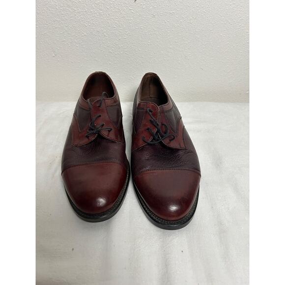 Carlo Morandi Mens Oxford Shoes Size 11 Brown Leather Cap Toe Made in Italy - Picture 1 of 8